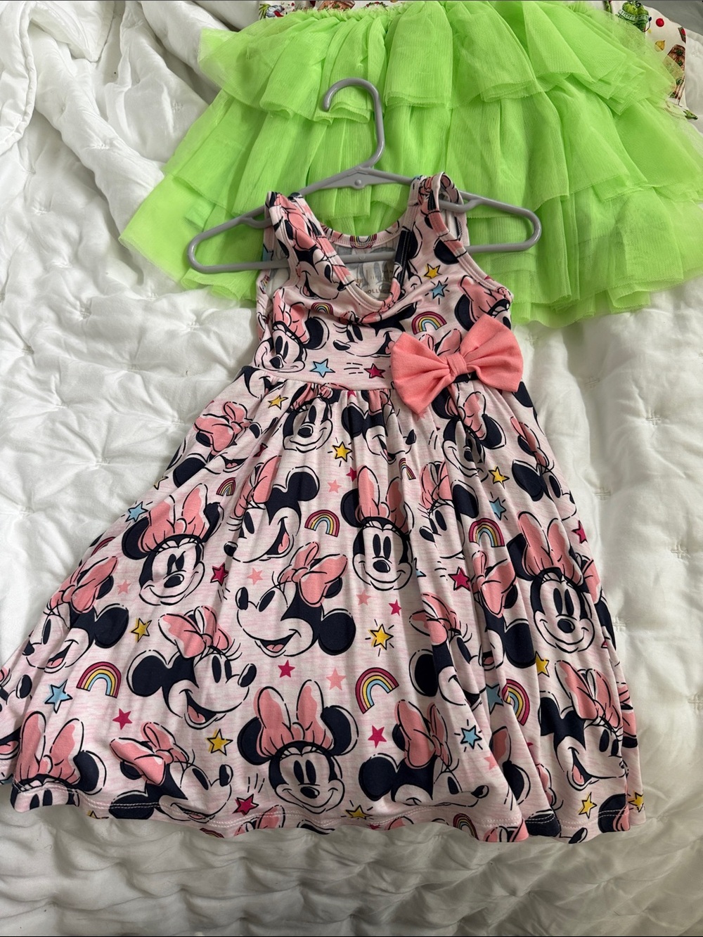 Little Sleepies Pink Minnie Mouse Bow-Front Casual Dress